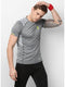 Men Grey Round Neck Slim T-Shirt