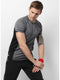 Men Grey Black Round Neck Smart Fit T-Shirt