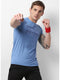 Men Light Blue Round Neck Slim T-Shirt
