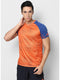 Men Orange Blue Round Neck Smart Fit T-Shirt