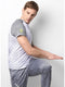 Men White Purple Round Neck Smart Fit T-Shirt