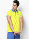 Men Yellow Blue Collar Smart Fit T-Shirt