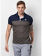 Men Blue Grey Collar Smart Fit T-Shirt