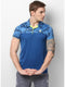 Men Blue Collar Smart Fit T-Shirt