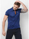 Men Blue Collar Smart Fit T-Shirt