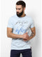 Men Sky Blue Round Neck Smart Fit T-Shirt