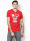 Men Red V Neck Smart Fit T-Shirt