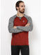 Men Red Grey Round Neck Smart Fit T-Shirt