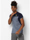 Men Grey Navy Round Neck Smart Fit T-Shirt