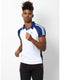 Men Blue White Collar Smart Fit T-Shirt