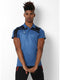Men Blue Collar Smart Fit T-Shirt