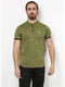 Men Olive F Neck Smart Fit T-Shirt