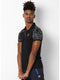 Men Black Collar Smart Fit T-Shirt