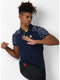 Men Navy Blue Collar Smart Fit T-Shirt
