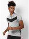 Men Grey Black Collar Smart Fit T-Shirt