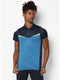 Men Blue Navy Collar Smart Fit T-Shirt