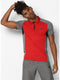 Men Red Grey Collar Smart Fit T-Shirt