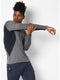 Men Grey Navy Collar Smart Fit T-Shirt
