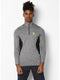 Men Grey Black Collar Smart Fit T-Shirt