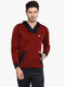 Men Maroon Hooded Smart Fit Sweatshirt