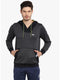 Men Grey Hooded Smart Fit Sweatshirt
