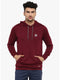 Men Red Hooded Smart Fit Sweatshirt