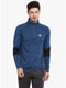 Men Blue T-Neck Smart Fit Sweatshirt