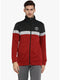 Men Red Collar Smart Fit Sweatshirt