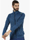Men Blue Collar Smart Fit Sweatshirt