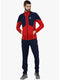 Men Red Navy Collar Smart Fit Tracksuit