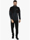 Men Grey Black Collar Smart Fit Tracksuit