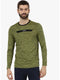 Men Olive Black Round Neck Smart Fit T-Shirt