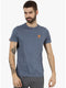 Men Light Navy Dark Nav Round Neck Smart Fit T-Shirt