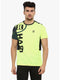 Men Floro Green Black Round Neck Smart Fit T-Shirt