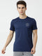 Men Navy Round Neck Regular Fit T-Shirt