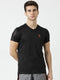 Men Black V Neck Regular Fit T-Shirt