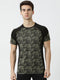 Men Olive Round Neck Regular Fit T-Shirt