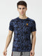 Men Navy V Neck Regular Fit T-Shirt