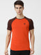 Men Orange Round Neck Regular Fit T-Shirt