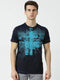 Men Navy Round Neck Regular Fit T-Shirt