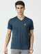 Men Navy V Neck Regular Fit T-Shirt