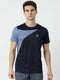 Men Navy Round Neck Regular Fit T-Shirt