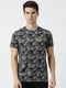 Men Black Round Neck Regular Fit T-Shirt