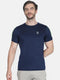 Men Navy Round Neck Regular Fit T-Shirt