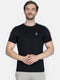Men Black Round Neck Regular Fit T-Shirt