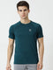 Men Green Round Neck Regular Fit T-Shirt