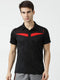 Men Black Collar Regular Fit T-Shirt