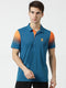 Men Blue Collar Regular Fit T-Shirt
