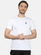 Men White Round Neck Regular Fit T-Shirt