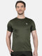 Men Forest Green Round Neck Regular Fit T-Shirt